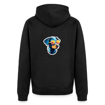 Doberman Dog Drawing - Unisex Premium Organic Zip Hoodie - black - Back - Nico (187cm)