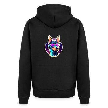 Doberman Dog Drawing - Unisex Premium Organic Zip Hoodie - black - Back - Nico (187cm)