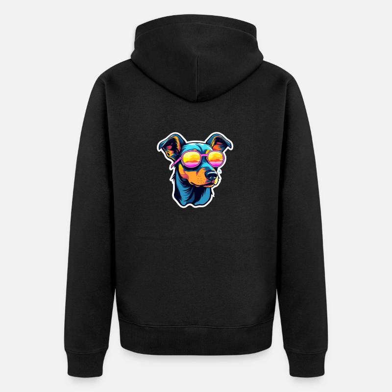 Doberman chien dessin - Veste à capuche bio Premium Unisexe - noir