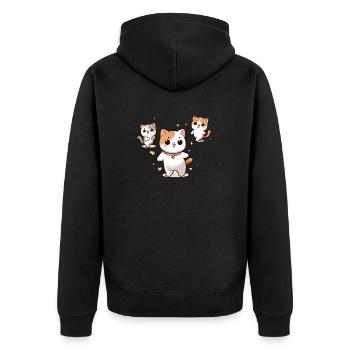 Dancing Cartoon Cats : Happy Dance Party - Veste à capuche bio Premium Unisexe - noir - Dos - Nico (187cm)