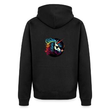 Licorne cool - Veste à capuche bio Premium Unisexe - noir - Dos - Nico (187cm)