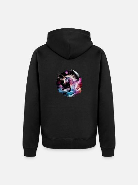 Magic unicorn - Unisex Premium Organic Zip Hoodie - black