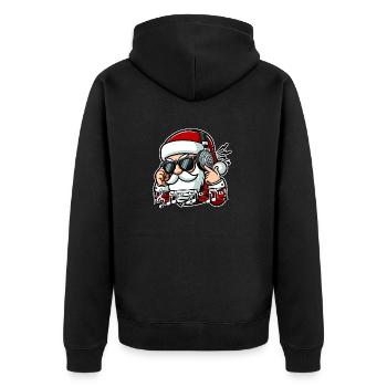 Santa loves Music - Unisex Premium Organic Zip Hoodie - black - Back - Nico (187cm)