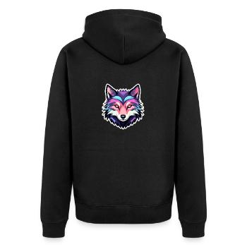 Dessin de loup - Veste à capuche bio Premium Unisexe - noir - Dos - Nico (187cm)