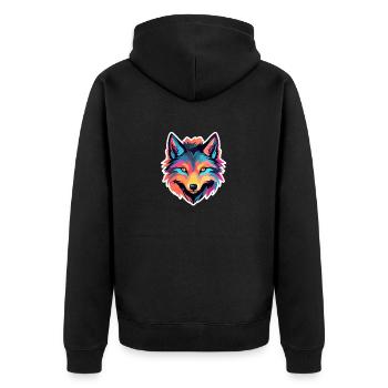 Dessin de loup - Veste à capuche bio Premium Unisexe - noir - Dos - Nico (187cm)