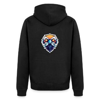 Dessin d’oiseau aigle - Veste à capuche bio Premium Unisexe - noir - Dos - Nico (187cm)