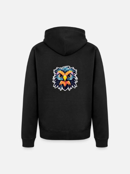 Eagle Bird Drawing - Unisex Premium Organic Zip Hoodie - black