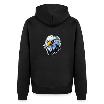 Dessin d’oiseau aigle - Veste à capuche bio Premium Unisexe - noir - Dos - Nico (187cm)