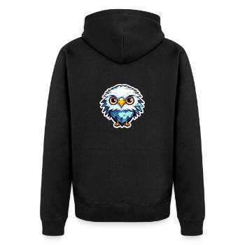 Dessin d’oiseau aigle - Veste à capuche bio Premium Unisexe - noir - Dos - Nico (187cm)
