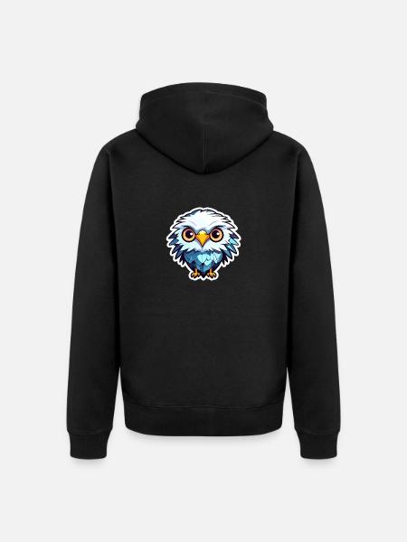 Eagle Bird Drawing - Unisex Premium Organic Zip Hoodie - black