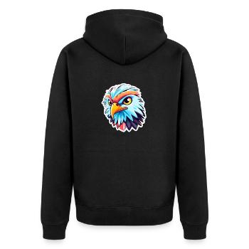 Dessin d’oiseau aigle - Veste à capuche bio Premium Unisexe - noir - Dos - Nico (187cm)