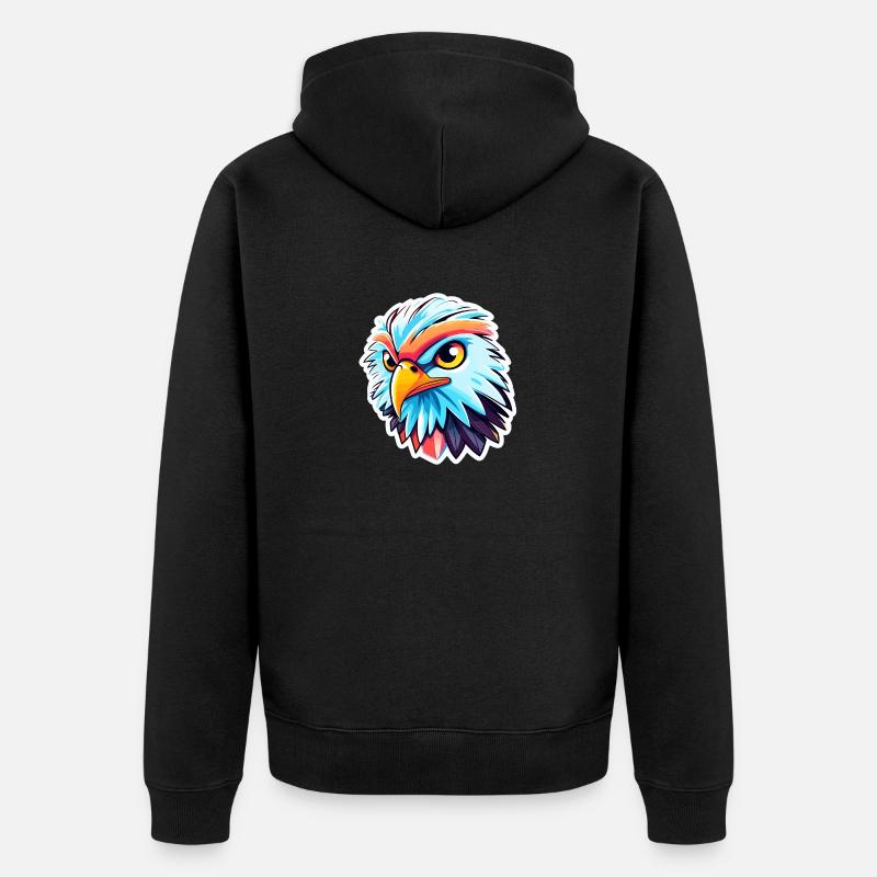 Dessin d’oiseau aigle - Veste à capuche bio Premium Unisexe - noir