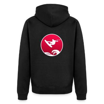 wakeboard wakeboarder wakestyle wavemaster - Unisex Premium Organic Zip Hoodie - black - Back - Nico (187cm)