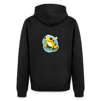 Poison Dart Frog Frog Drawing - Unisex Premium Organic Zip Hoodie - black - Back - Nico (187cm)