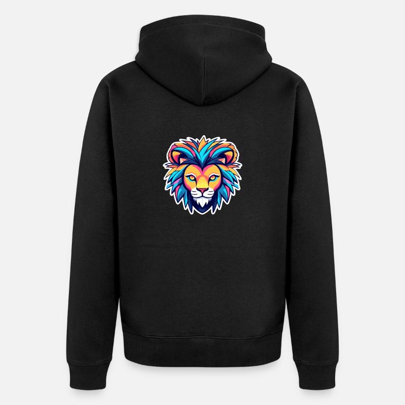Dessin de Lion - Veste à capuche bio Premium Unisexe - noir