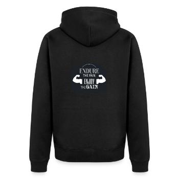 gym lover - Unisex Premium Bio Zip Hoodie - Schwarz - Hinten - Nico (187cm)