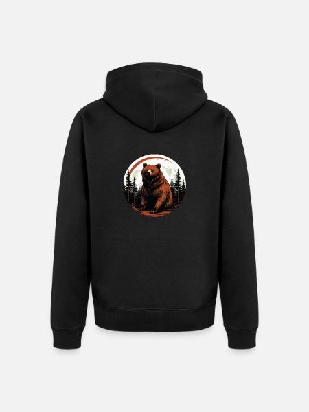 Wild bear - Unisex Premium Organic Zip Hoodie - black