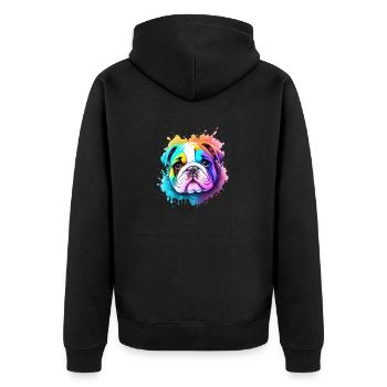 Chiens Propriétaire de chien Bouledogue Chien Propriétaire de chien - Veste à capuche bio Premium Unisexe - noir - Dos - Nico (187cm)