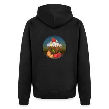 Cake - Unisex Premium Organic Zip Hoodie - black - Back - Nico (187cm)