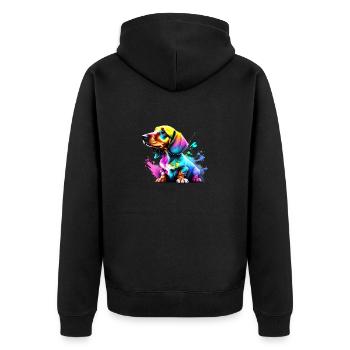 Teckel Chien Teckel Chiot Chiens Propriétaire De Chien - Veste à capuche bio Premium Unisexe - noir - Dos - Nico (187cm)