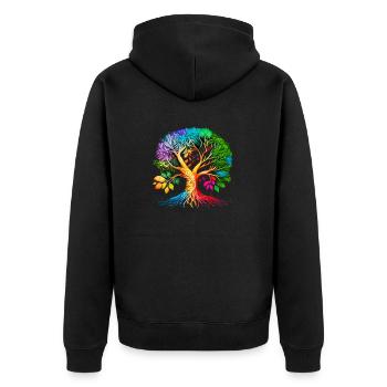 Arbre de vie celtique Arbre de vie méditation - Veste à capuche bio Premium Unisexe - noir - Dos - Nico (187cm)