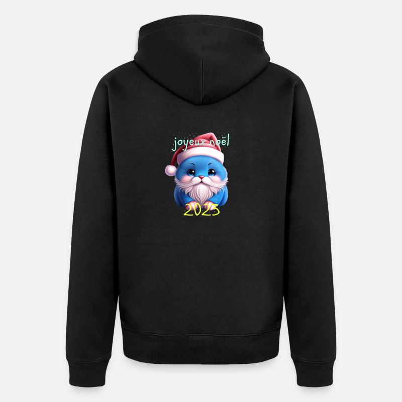 Chat père noël - Veste à capuche bio Premium Unisexe - noir