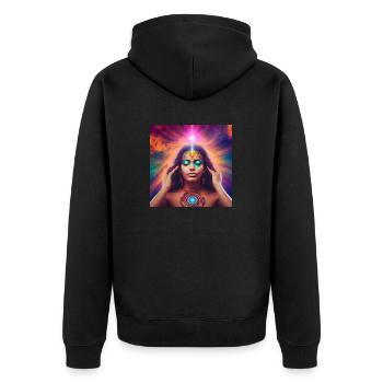 Spiritualité de l’espace - Veste à capuche bio Premium Unisexe - noir - Dos - Nico (187cm)