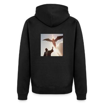 Spiritualité Ésotérisme Univers - Veste à capuche bio Premium Unisexe - noir - Dos - Nico (187cm)