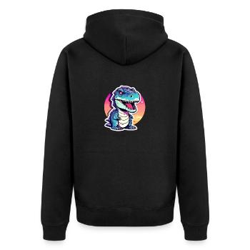 Tyrannosaurus Rex Dinosaure Illustration - Veste à capuche bio Premium Unisexe - noir - Dos - Nico (187cm)