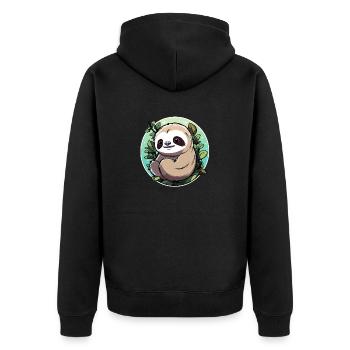 Dessin paresseux - Veste à capuche bio Premium Unisexe - noir - Dos - Nico (187cm)