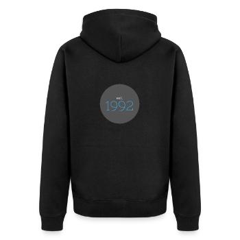 est. 1992, Birthday, Date, 90s, Year - Unisex Premium Organic Zip Hoodie - black - Back - Nico (187cm)