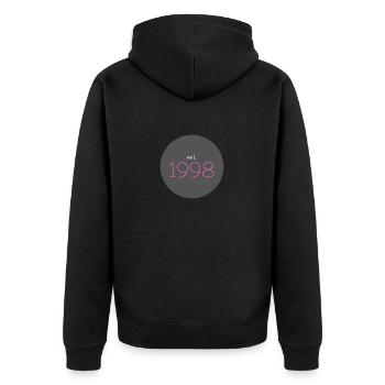 est. 1998, Birthday, Date, 90s, Year - Unisex Premium Organic Zip Hoodie - black - Back - Nico (187cm)