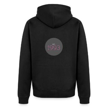 est. 1993, Birthday, Date, 90s, Year - Unisex Premium Organic Zip Hoodie - black - Back - Nico (187cm)