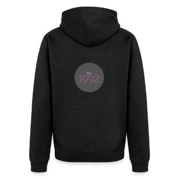 est. 1992, Birthday, Date, 90s, Year - Unisex Premium Organic Zip Hoodie - black - Back - Nico (187cm)