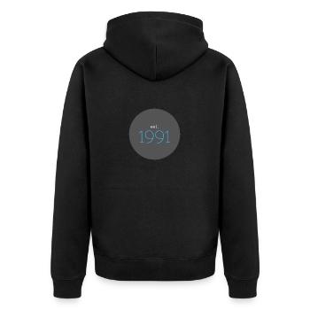 est. 1991, Birthday, Date, 90s, Year - Unisex Premium Organic Zip Hoodie - black - Back - Nico (187cm)