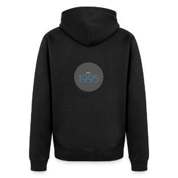 est. 1995, Birthday, Date, 90s, Year - Unisex Premium Organic Zip Hoodie - black - Back - Nico (187cm)
