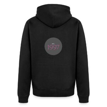 est. 1997, Birthday, Date, 90s, Year - Unisex Premium Organic Zip Hoodie - black - Back - Nico (187cm)