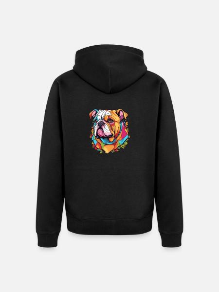 Bouledogue anglais - Veste à capuche bio Premium Unisexe - noir