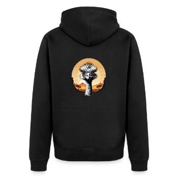 Émeu - Veste à capuche bio Premium Unisexe - noir - Dos - Nico (187cm)