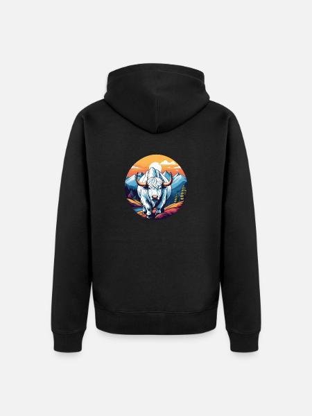 White Yak - Unisex Premium Organic Zip Hoodie - black