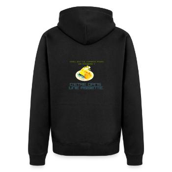 Blague de poisson - Veste à capuche bio Premium Unisexe - noir - Dos - Nico (187cm)