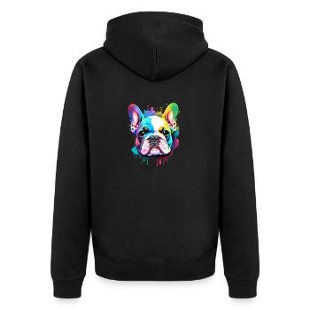 Bulldog Mastiff Dog Owner Dog Dogs - Unisex Premium Organic Zip Hoodie - black - Back - Nico (187cm)