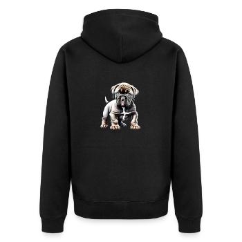 Mastiff Dog Owner Dog Dogs Bulldog - Unisex Premium Organic Zip Hoodie - black - Back - Nico (187cm)