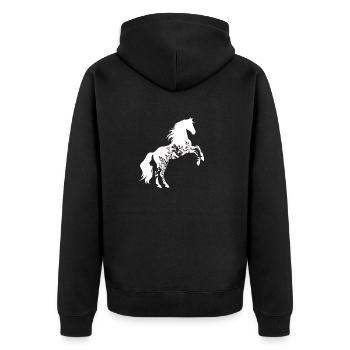Cheval floral - Veste à capuche bio Premium Unisexe - noir - Dos - Nico (187cm)