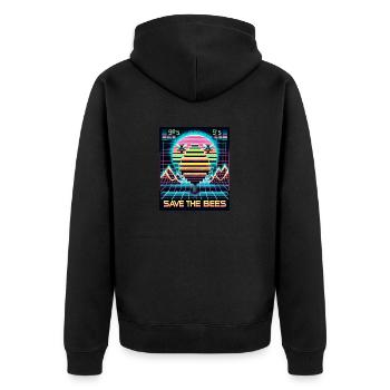 Sauvetage des abeilles rétro-futuriste (Save the Bees) - Veste à capuche bio Premium Unisexe - noir - Dos - Nico (187cm)