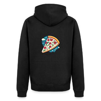 Pizza Slice Drawing - Unisex Premium Organic Zip Hoodie - black - Back - Nico (187cm)