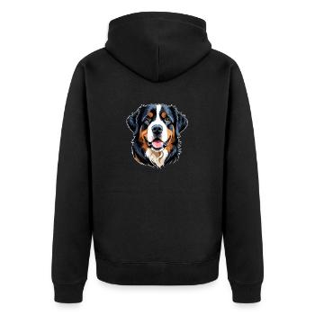 Bouvier bernois - Veste à capuche bio Premium Unisexe - noir - Dos - Nico (187cm)