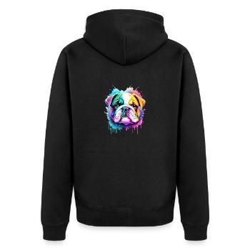 Bouledogue Chiens Propriétaire De Chien Propriétaire De Chien - Veste à capuche bio Premium Unisexe - noir - Dos - Nico (187cm)