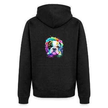 Bouledogue Chiens Propriétaire De Chien Propriétaire De Chien - Veste à capuche bio Premium Unisexe - noir - Dos - Nico (187cm)