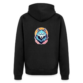 Werwolf Halloween Illustration - Unisex Premium Bio Zip Hoodie - Schwarz - Hinten - Nico (187cm)